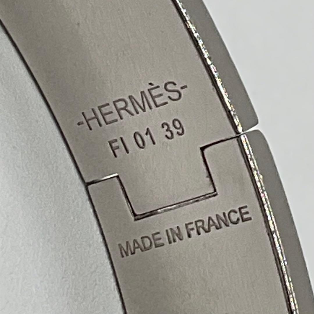 エルメス クイックH ブレスレット バングル オレンジ シルバー 箱付