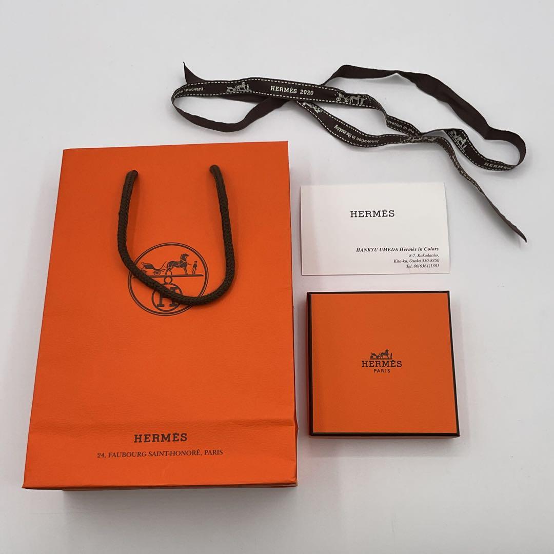 エルメス クイックH ブレスレット バングル オレンジ シルバー 箱付
