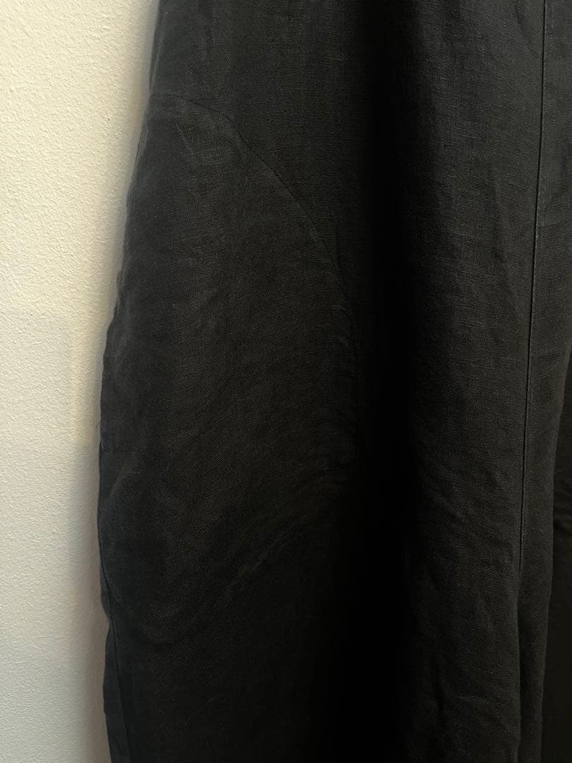 かぐれ　リネンサロペット　ブラック　黒