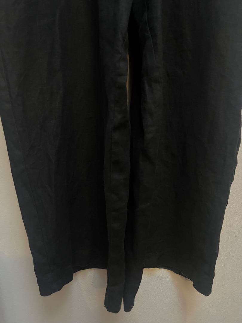 かぐれ　リネンサロペット　ブラック　黒