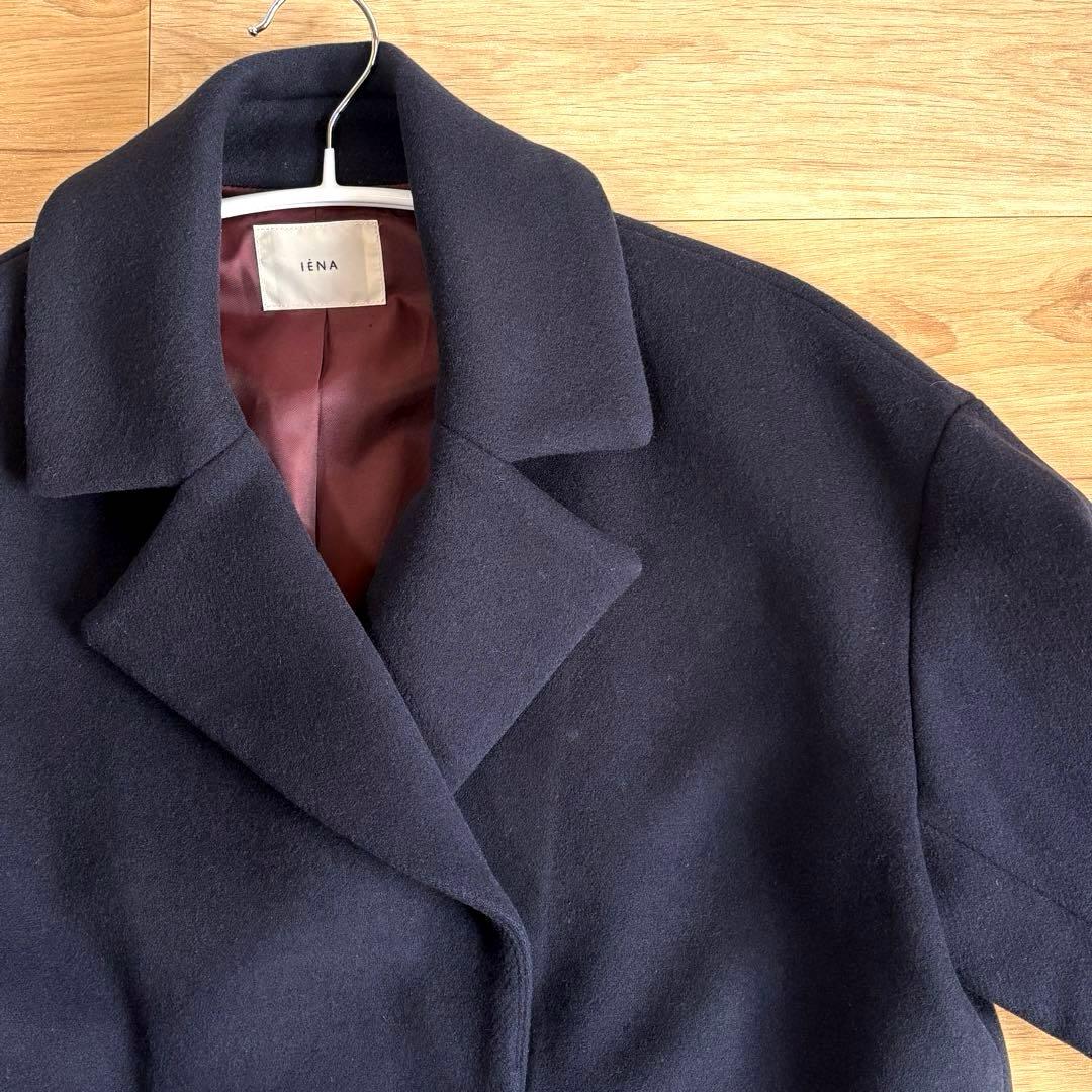 IENA MANTECO生地 オーバーチェストコート ネイビー 38サイズ