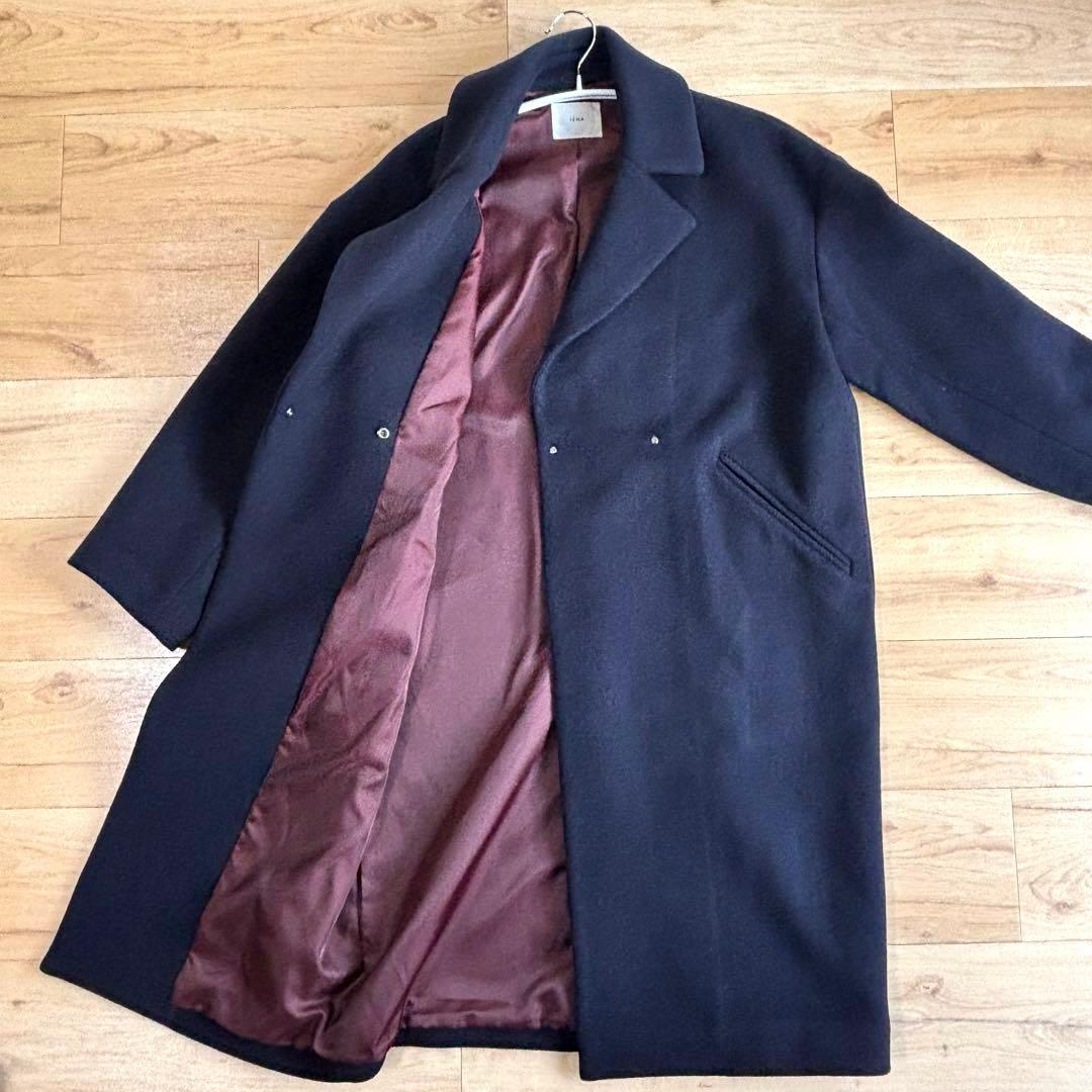 IENA MANTECO生地 オーバーチェストコート ネイビー 38サイズ