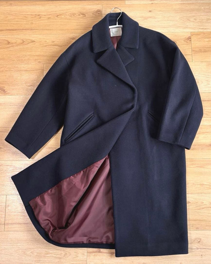 IENA MANTECO生地 オーバーチェストコート ネイビー 38サイズ