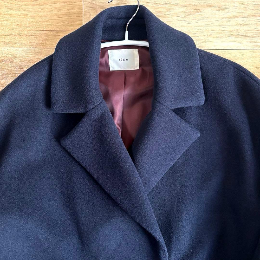 IENA MANTECO生地 オーバーチェストコート ネイビー 38サイズ