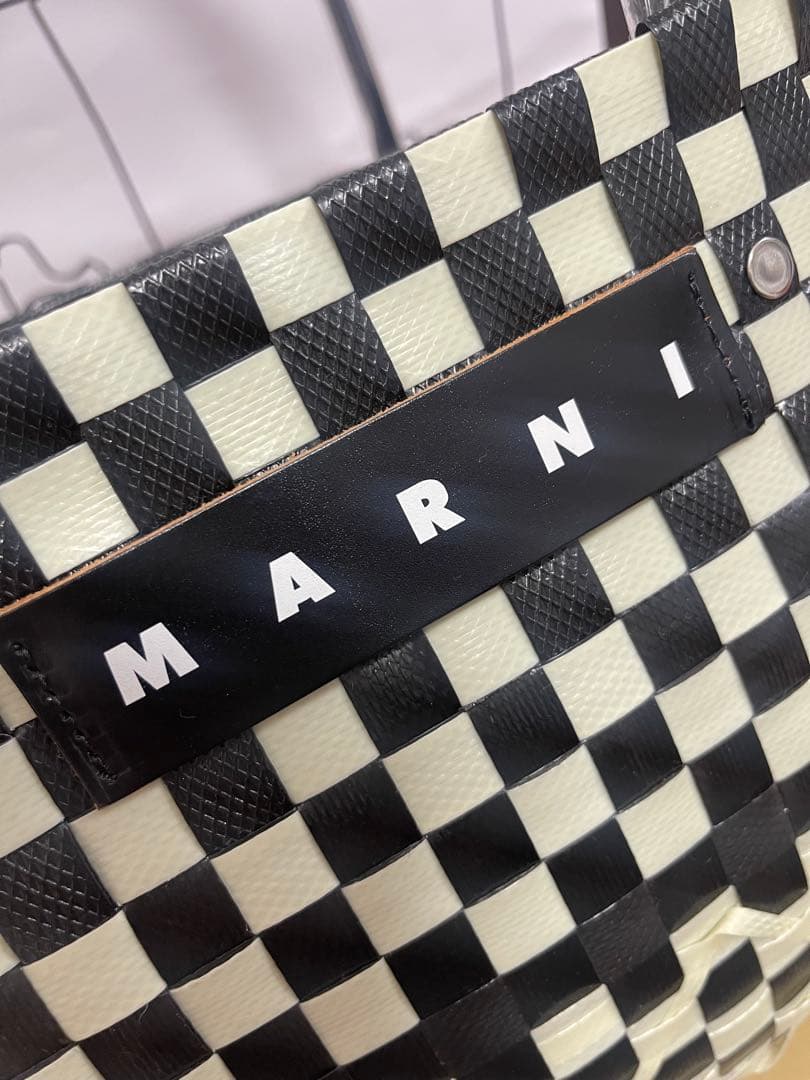 MARNI チェッカー柄 かごバッグ