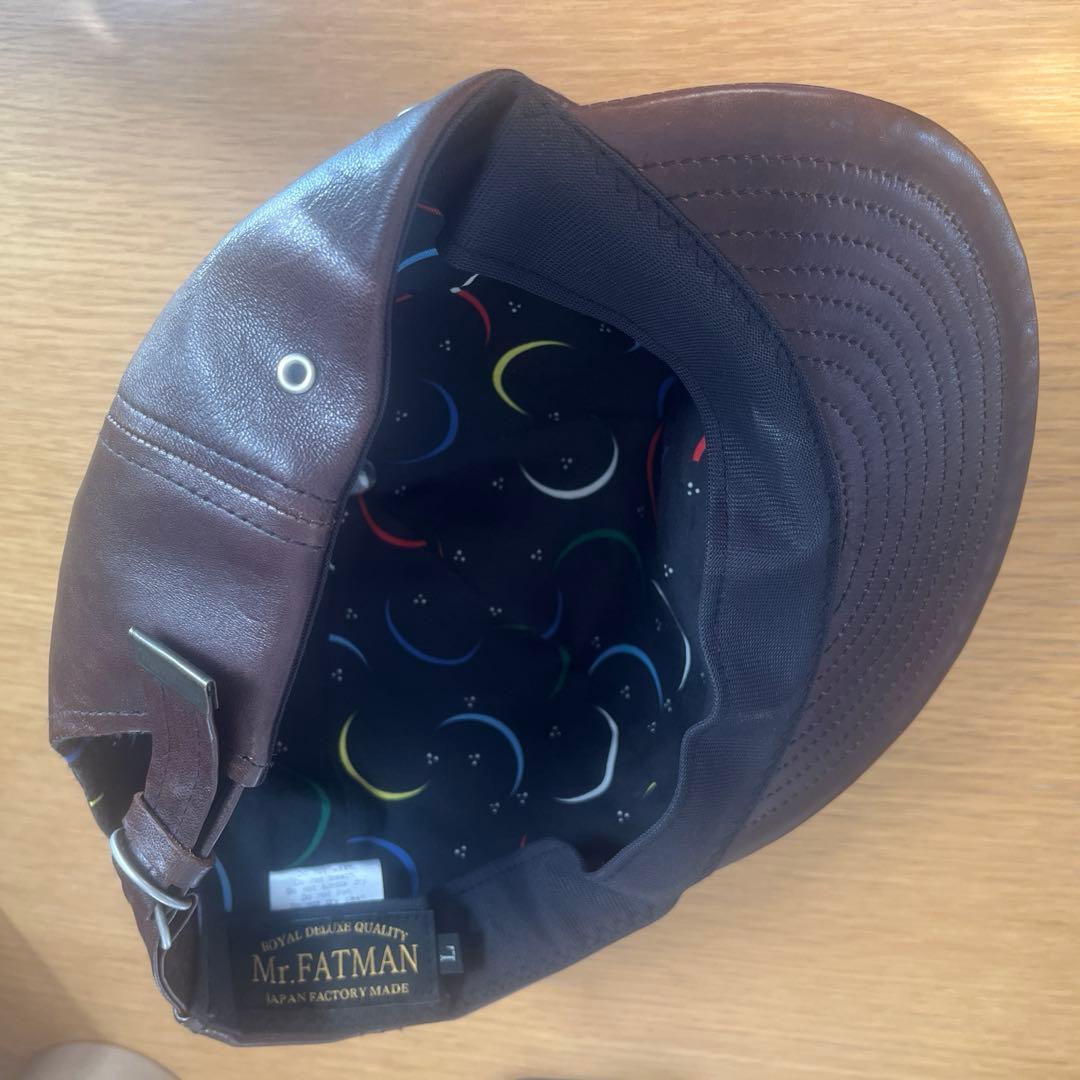 Mr.FATMAN レザー　キャップ　ダークブラウン