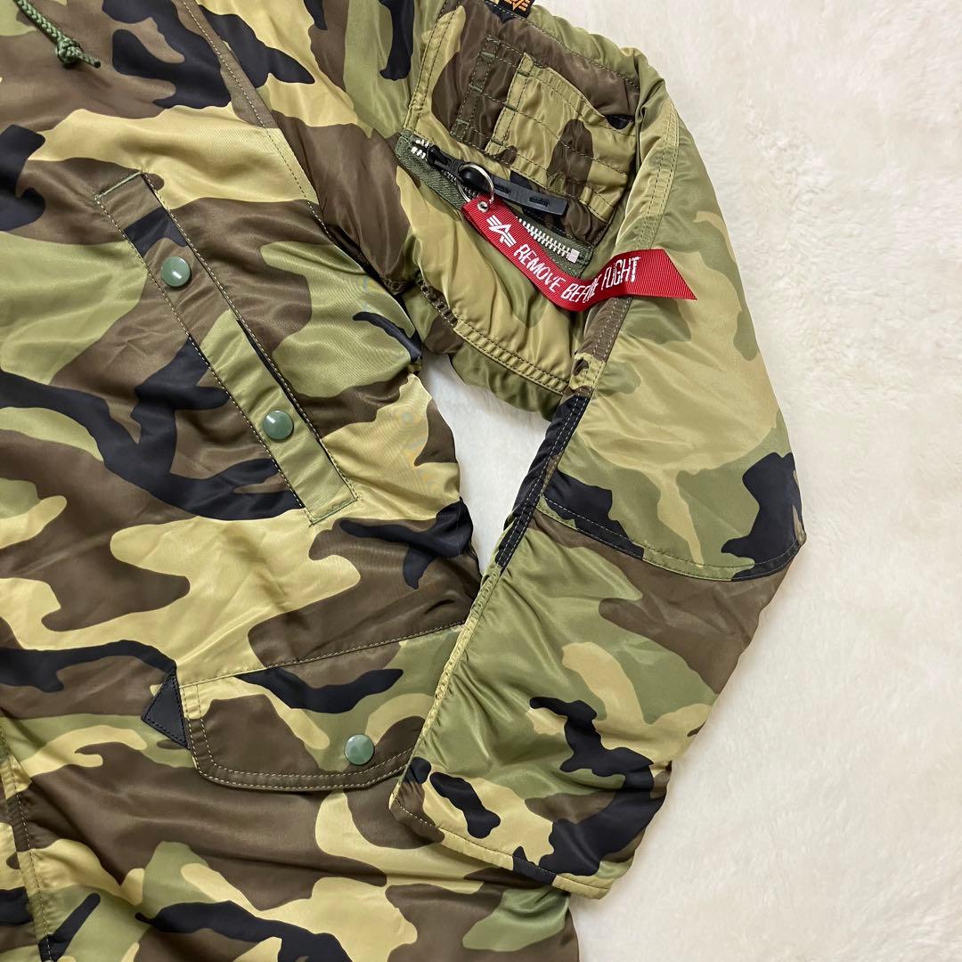 未使用級✨L アルファインダストリーズ N-3B カモフラ フライトジャケット
