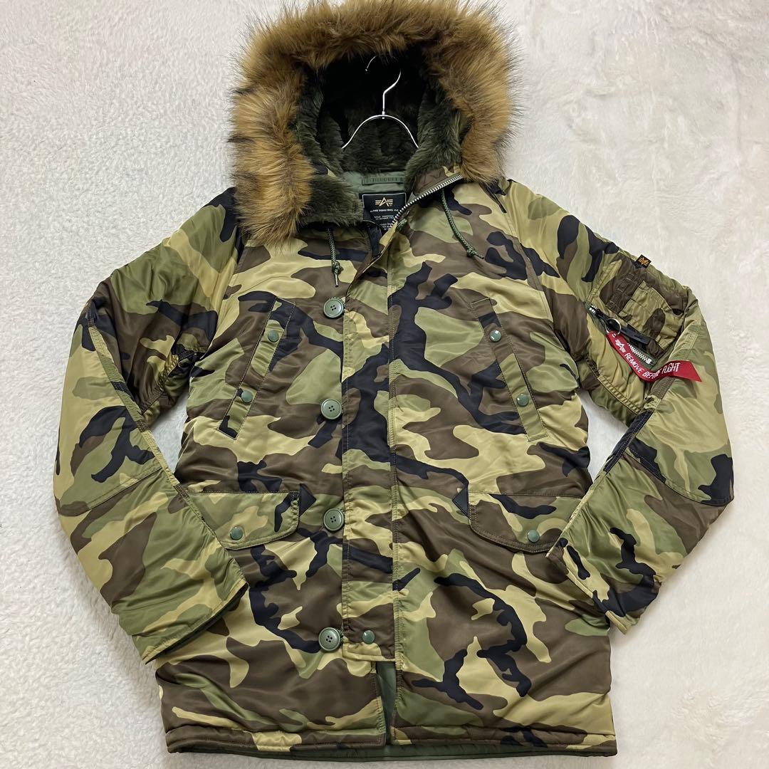 未使用級✨L アルファインダストリーズ N-3B カモフラ フライトジャケット