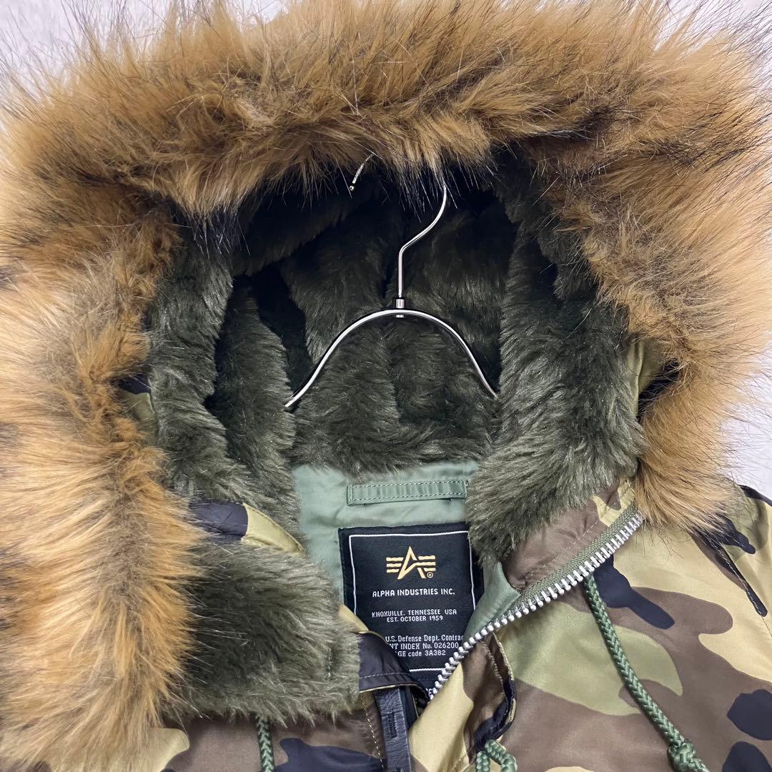 未使用級✨L アルファインダストリーズ N-3B カモフラ フライトジャケット