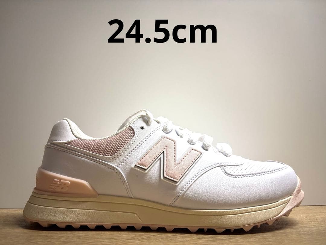 未使用 24.5cm 2Eニューバランスゴルフシューズ WGS574B3ホワイト