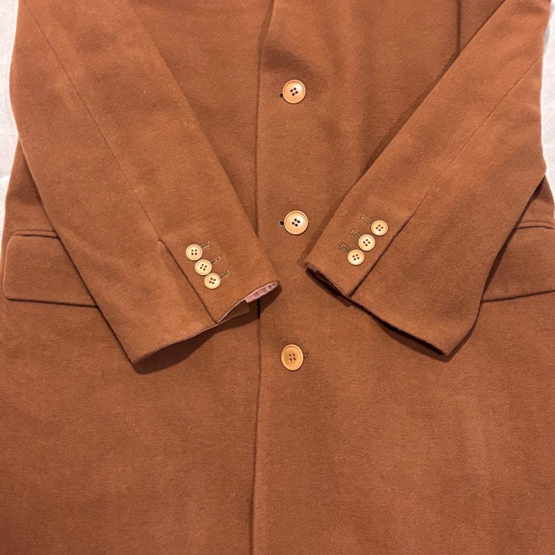 未使用　KENZO ケンゾー ノーカラーロングコート キャメル アンゴラ混ウール