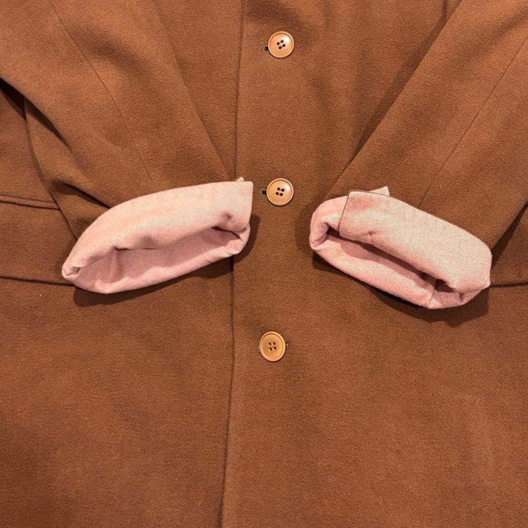 未使用　KENZO ケンゾー ノーカラーロングコート キャメル アンゴラ混ウール