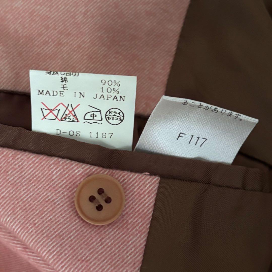 未使用　KENZO ケンゾー ノーカラーロングコート キャメル アンゴラ混ウール