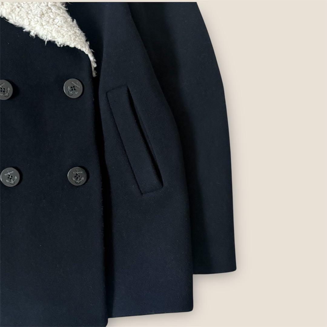 sandro PARIS サンドロ　ボアPコート　ネイビー　36