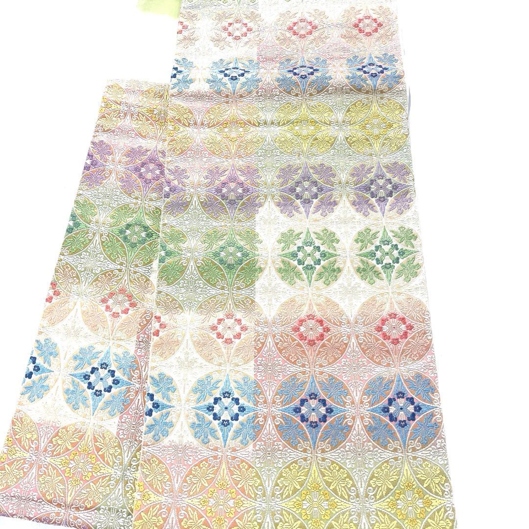 専用帯5688 4355 二点セット ●高級 正絹 彩宝唐織 六通 袋帯 七宝