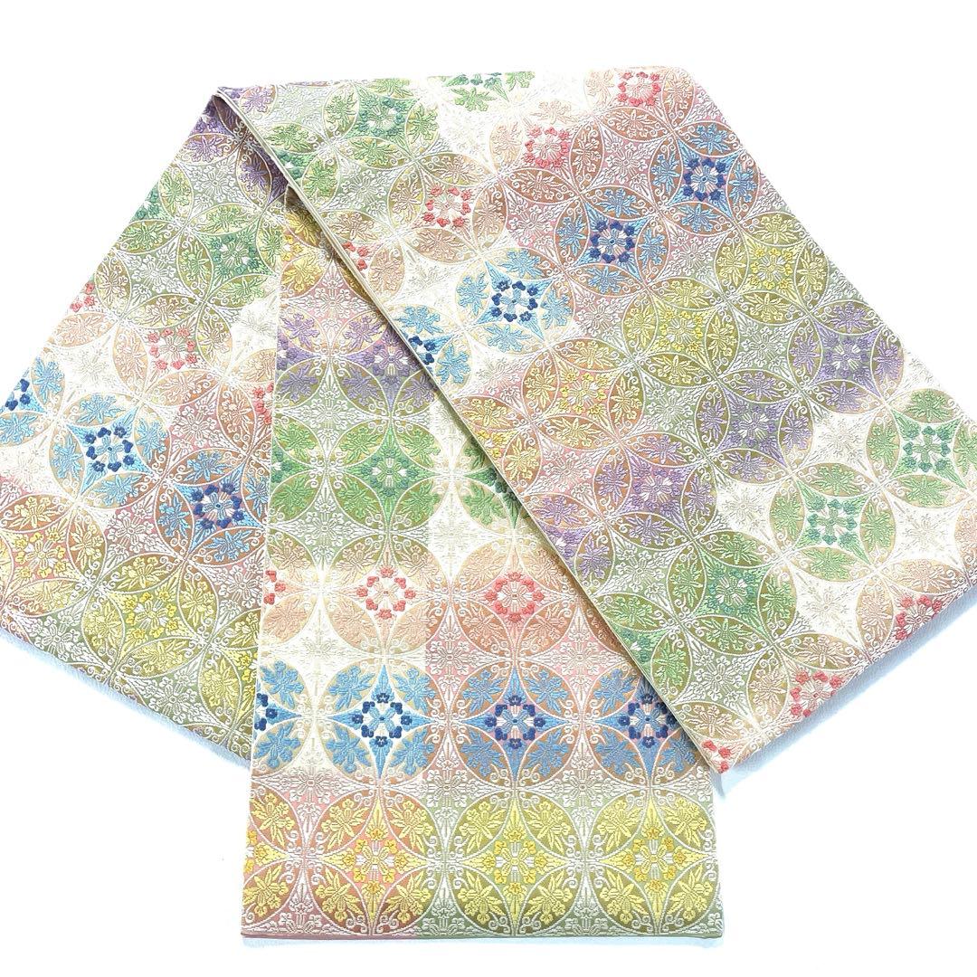 専用帯5688 4355 二点セット ●高級 正絹 彩宝唐織 六通 袋帯 七宝