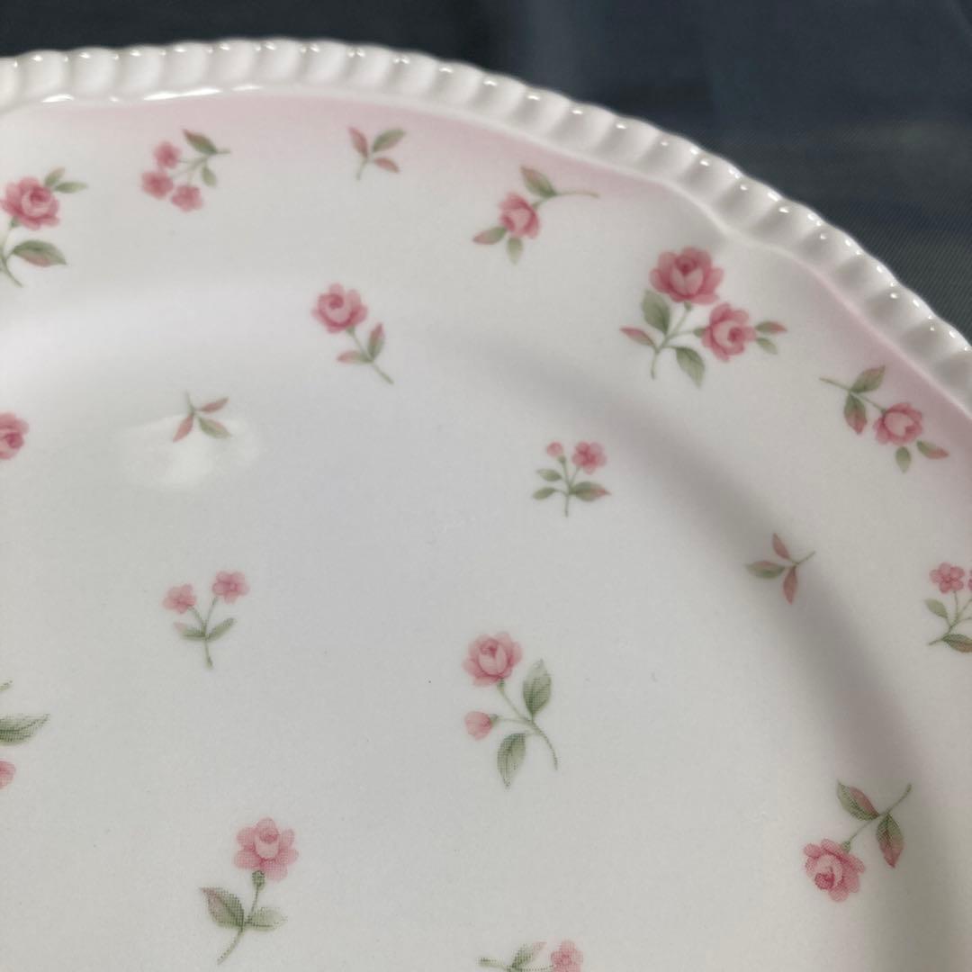 ノリタケ　コベントリーローズ　ケーキ皿　薔薇　ローズ　花　バラ　ピンク　プレート