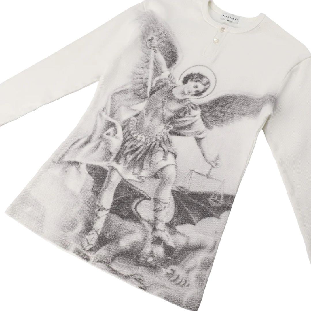 Vallad V.HENRY NECK L/S サーマル 白　Lサイズ　IO着用