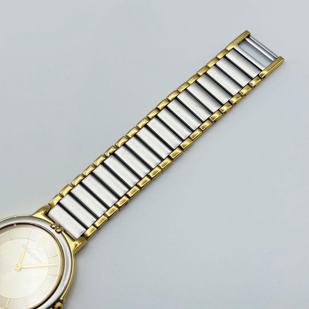 ✨新品電池・稼働✨サンローラン 腕時計 クォーツ ラウンド コンビ ユニセックス