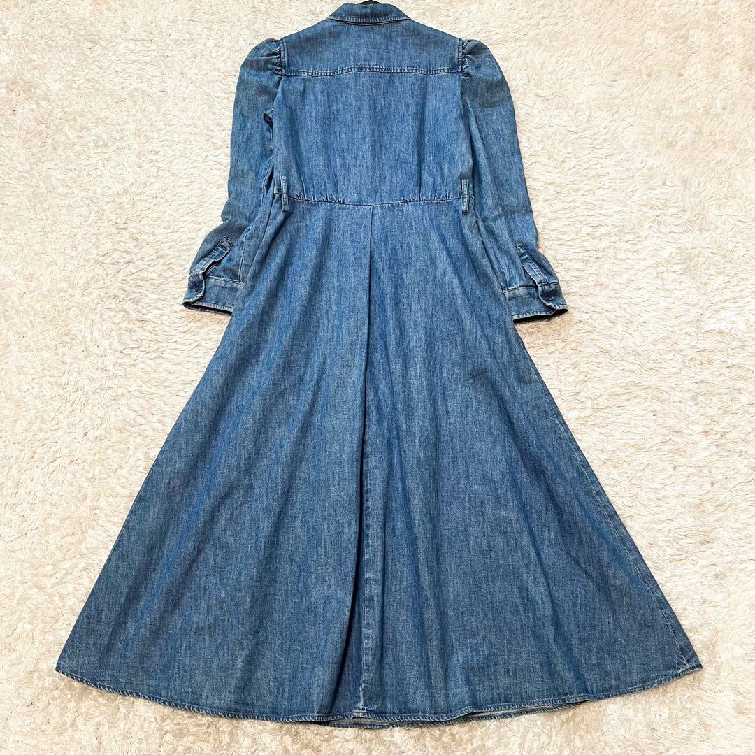 マックスマーラ LUANA デニムシャツワンピース マキシ丈 ベルト付 40