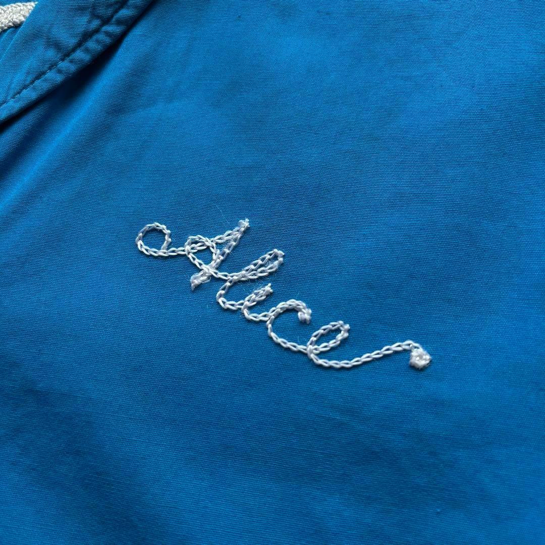 ヒルトン　ボーリングシャツ　半袖シャツ　ブルー　ヴィンテージ　古着　サイズ34