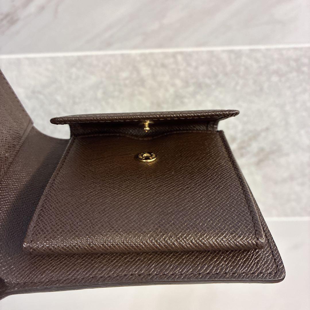 【正規品】LOUIS VUITTONダミエ二つ折り財布 イニシャル刻印あり 美品