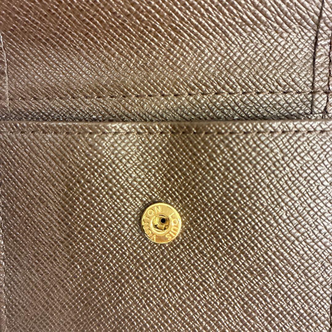 【正規品】LOUIS VUITTONダミエ二つ折り財布 イニシャル刻印あり 美品