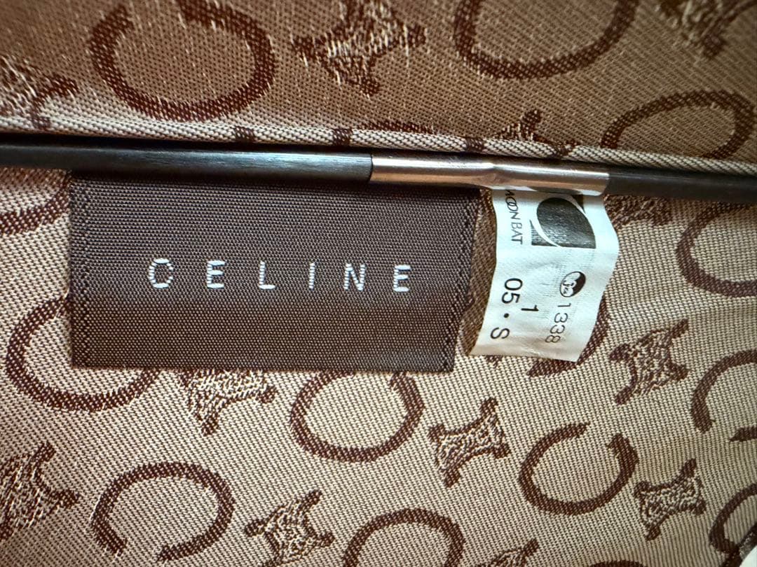 【極美品】CELINE セリーヌ マカダム柄 長傘 ブラウン 軽量