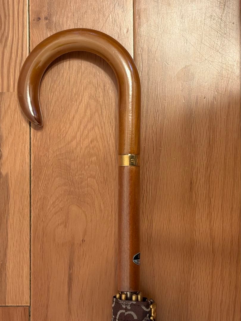 【極美品】CELINE セリーヌ マカダム柄 長傘 ブラウン 軽量