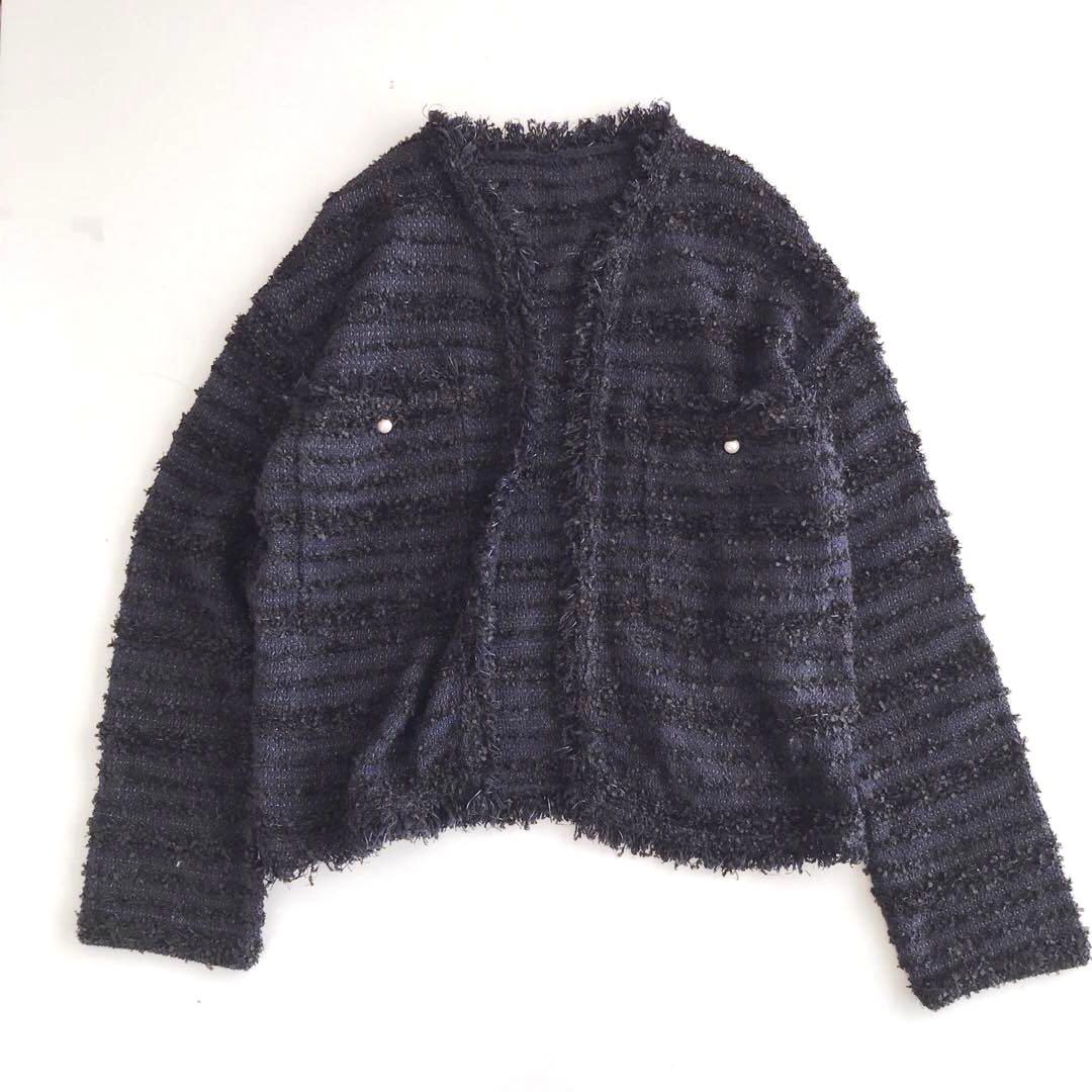 美品　ソージュ ツイードライクニットジャケット