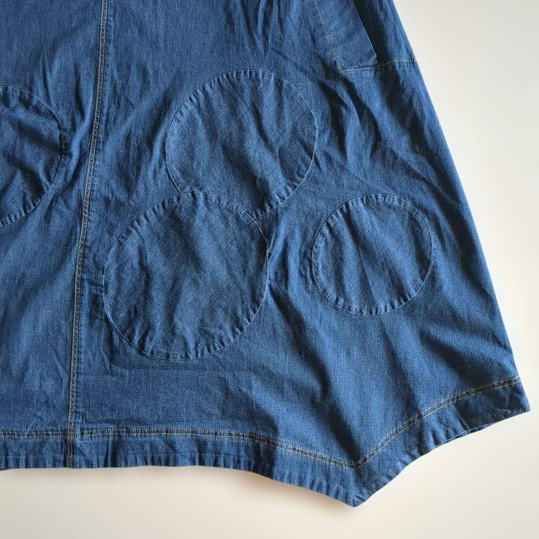 i+mu センソユニコ ロングワンピース インディゴ フレア ゆったり 40