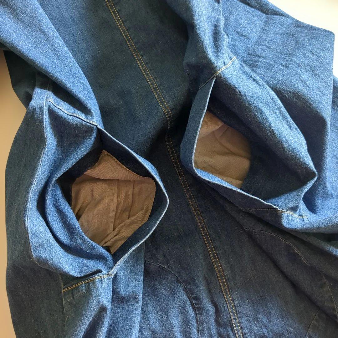 i+mu センソユニコ ロングワンピース インディゴ フレア ゆったり 40