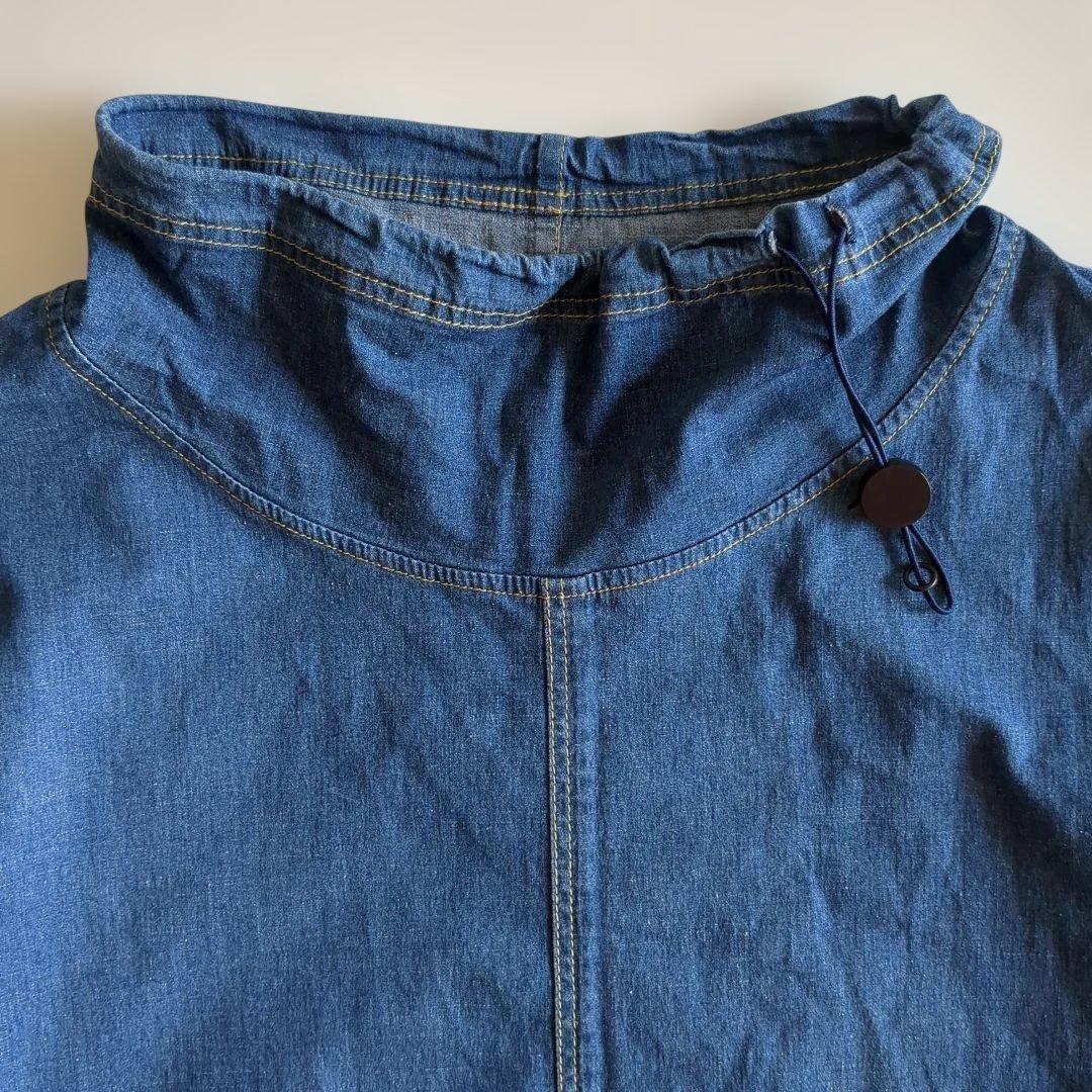 i+mu センソユニコ ロングワンピース インディゴ フレア ゆったり 40