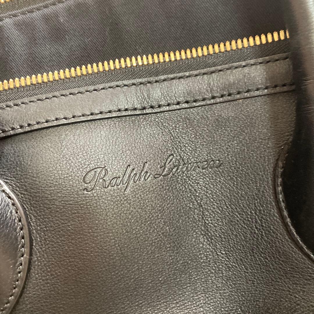 黒レザー ボストンバッグ ゴールド金具