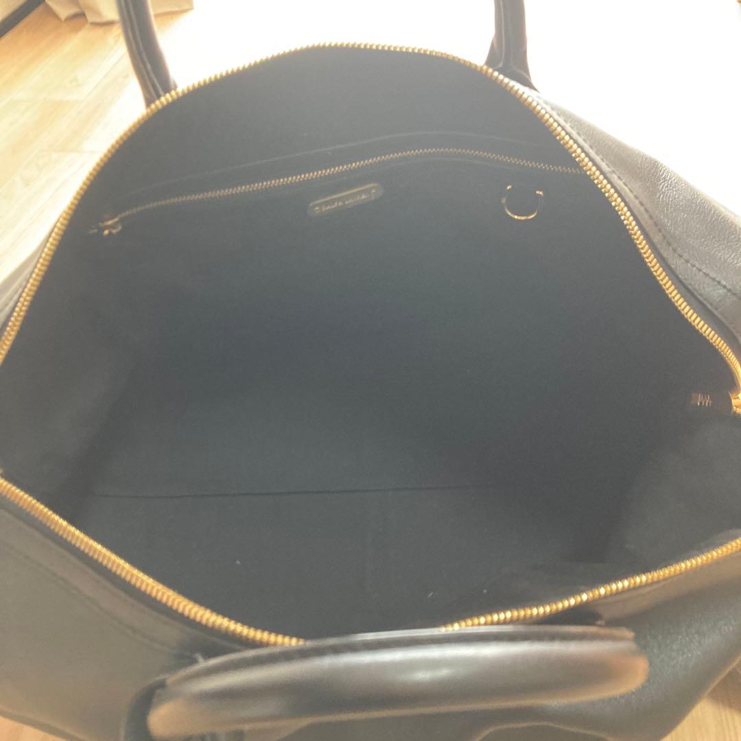 黒レザー ボストンバッグ ゴールド金具