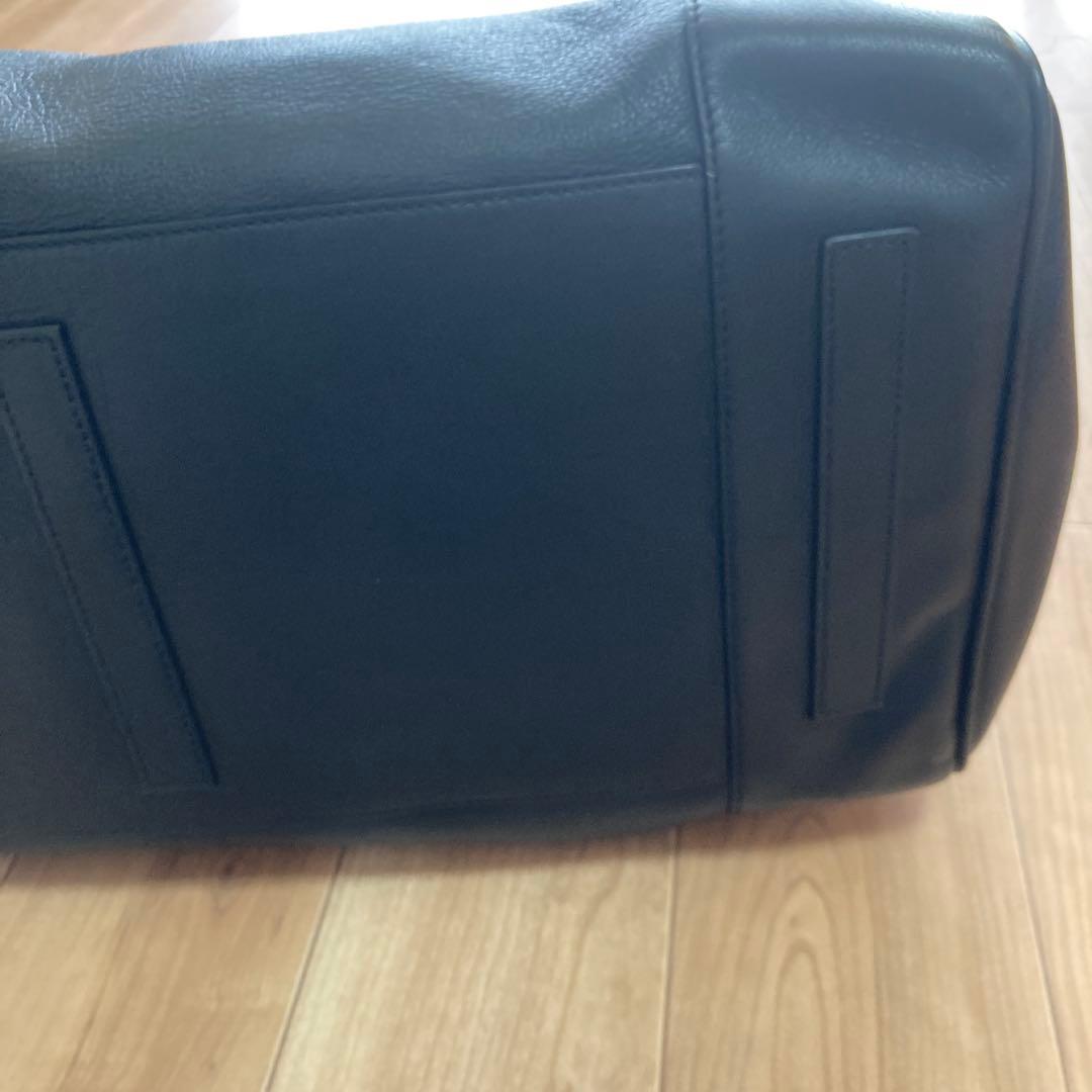 黒レザー ボストンバッグ ゴールド金具