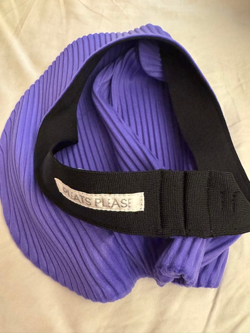 紫色リブデザインベレー帽