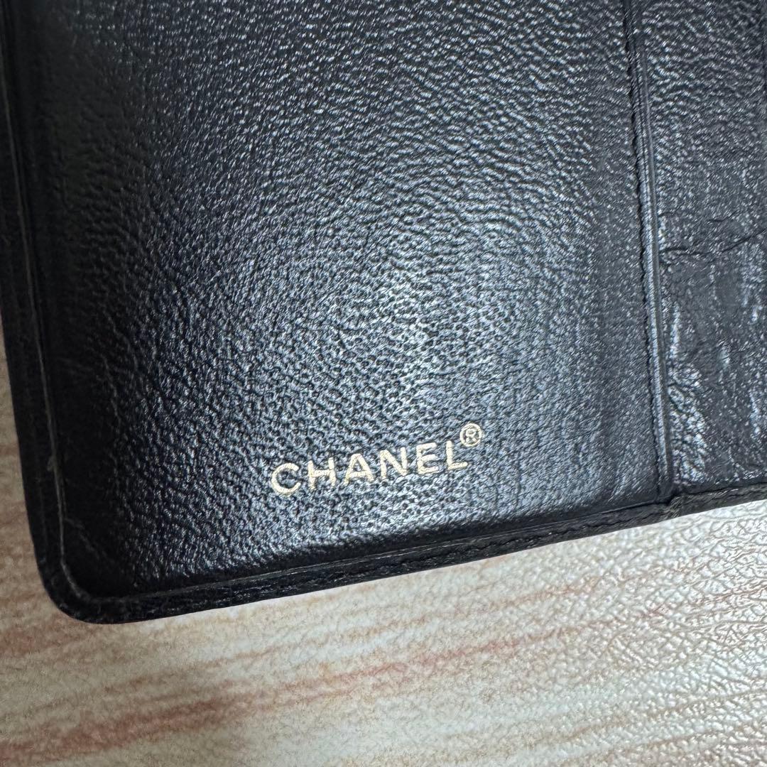 CHANEL ブラック レザー 長財布 ココマーク ジャンク