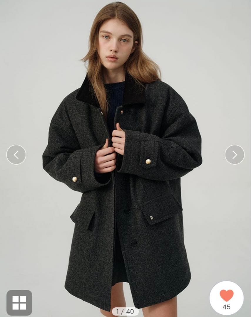 新品　コーデュロイ ヘリンボーン ショート コート ジャケット