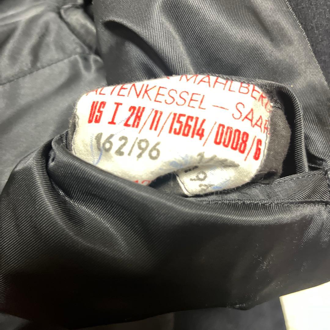 【ドイツ軍実物】メルトンウール ロングコート ピーコート 金ボタン ネイビー L