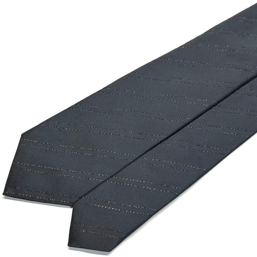 【未使用に近い✨】ポールスミス ネクタイ ブラック ラメ ストライプ ナロータイ