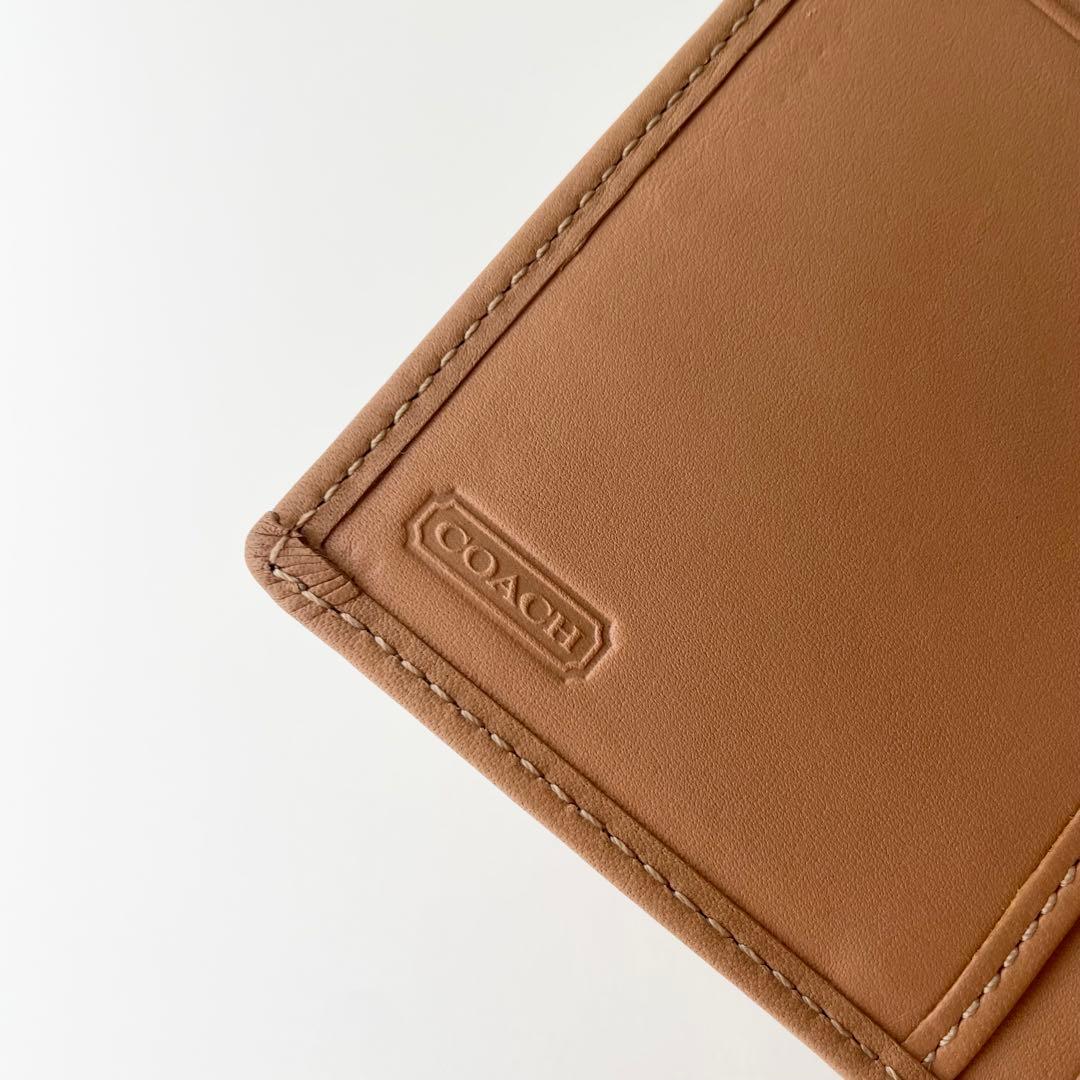 コーチ COACH 折り財布 ハンプトンズ シグネチャー レザー キャメル 新品