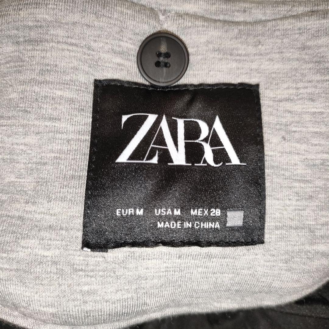 美品　ZARA デタッチャブルフード コントラストコート M ロング フード付