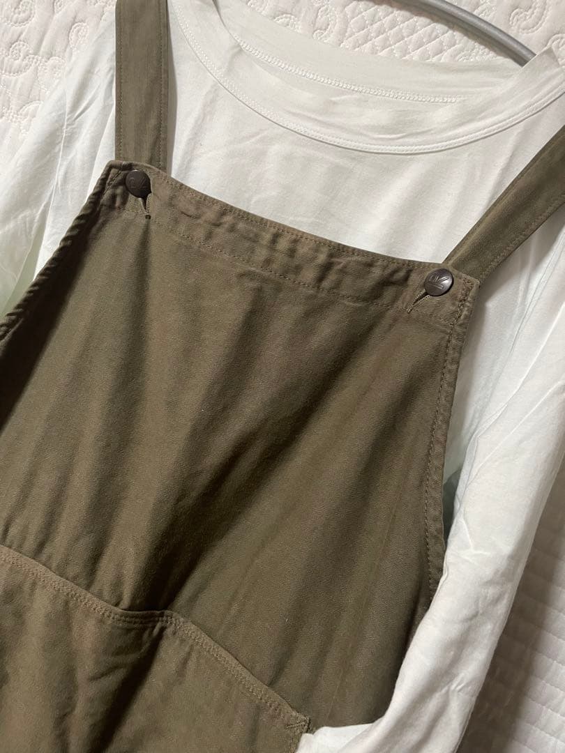 45R麦サテンの秋色エプロンドレス　ロング丈