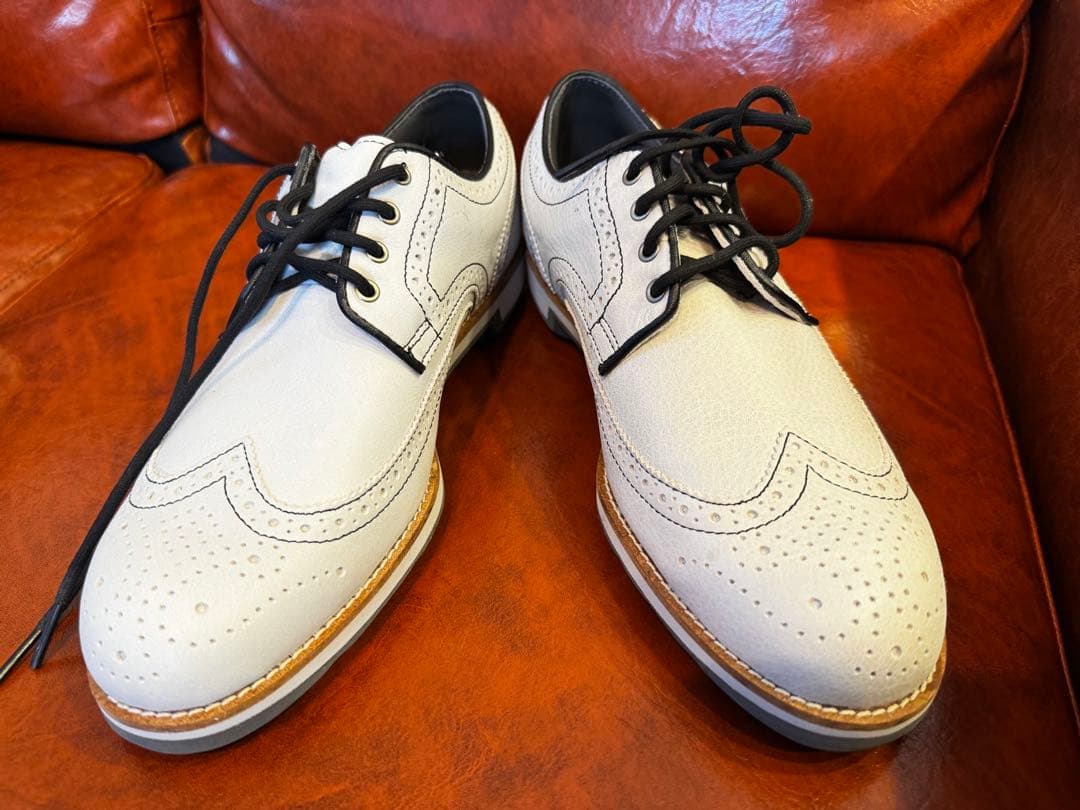 FootJoy ホワイト 26.5センチ ゴルフシューズ　レザーウイングチップ