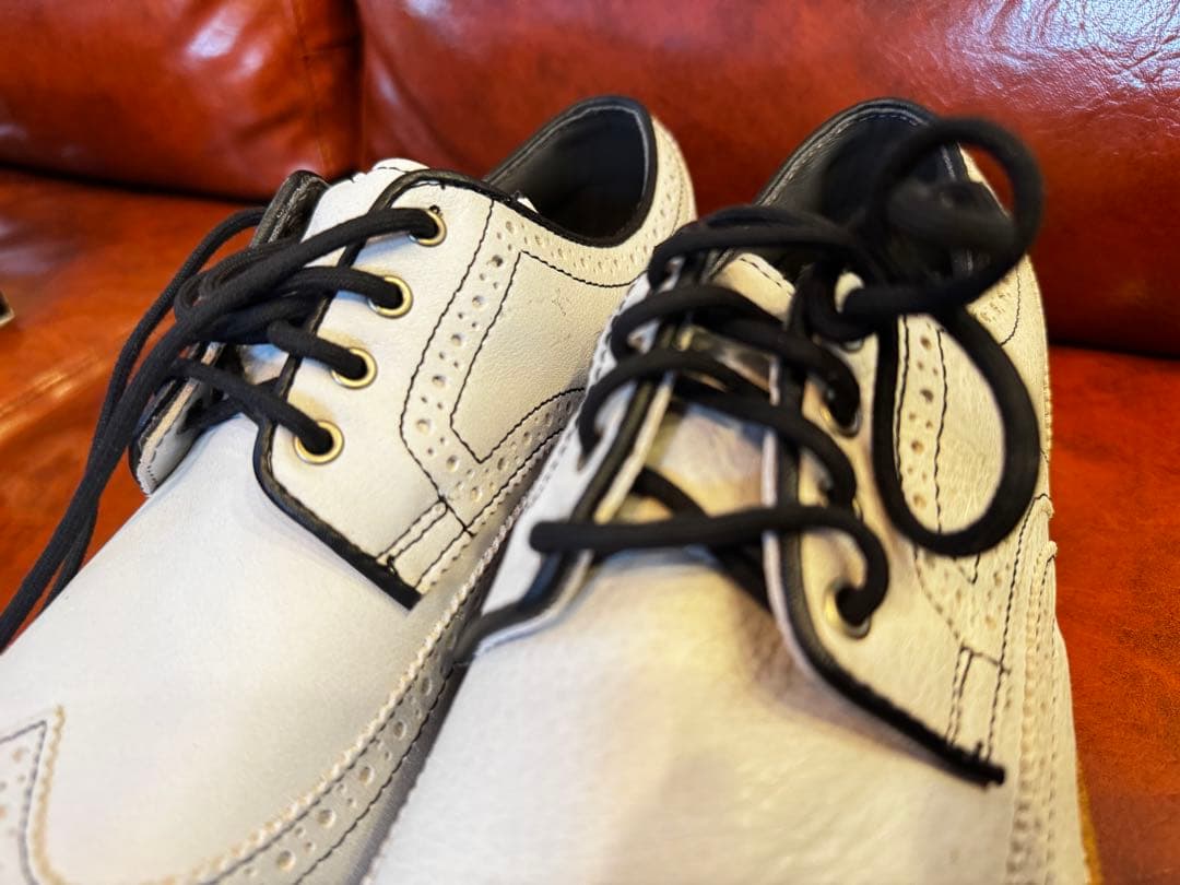 FootJoy ホワイト 26.5センチ ゴルフシューズ　レザーウイングチップ