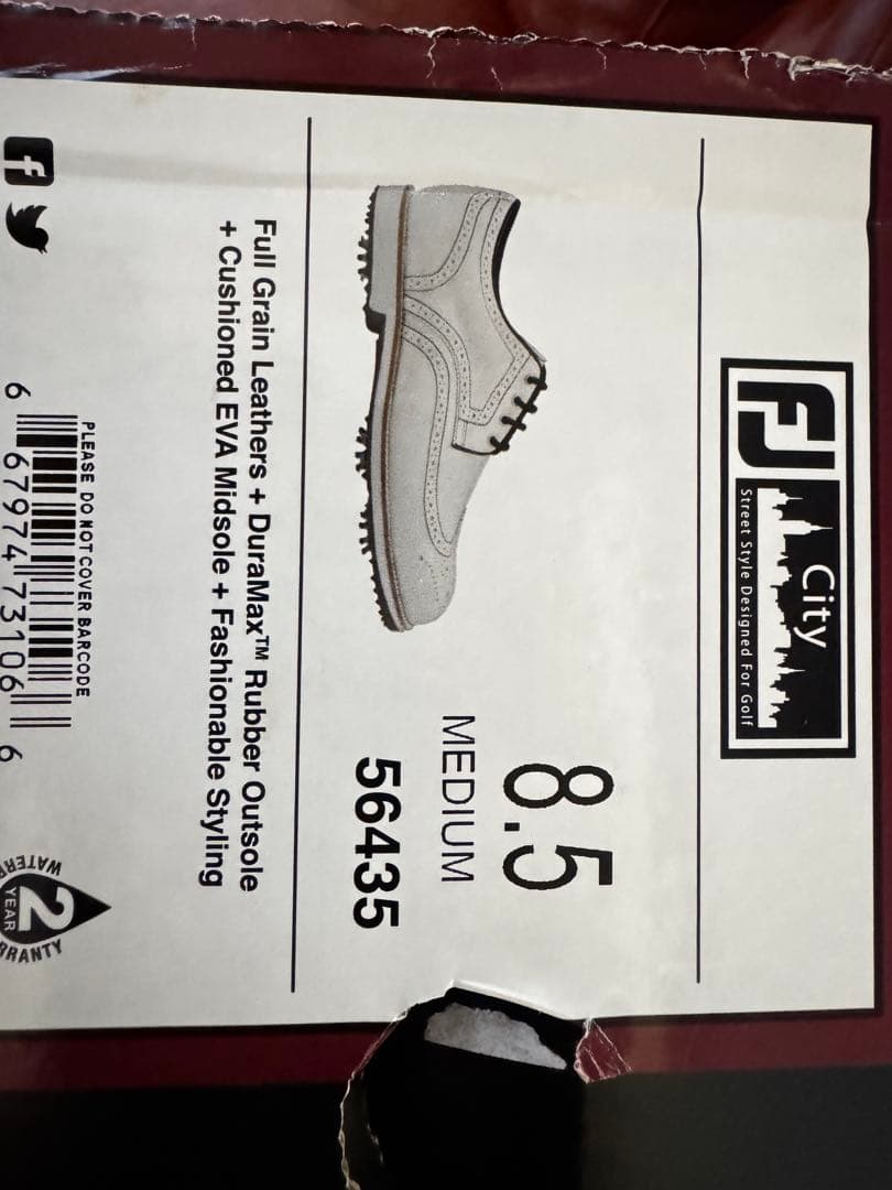 FootJoy ホワイト 26.5センチ ゴルフシューズ　レザーウイングチップ