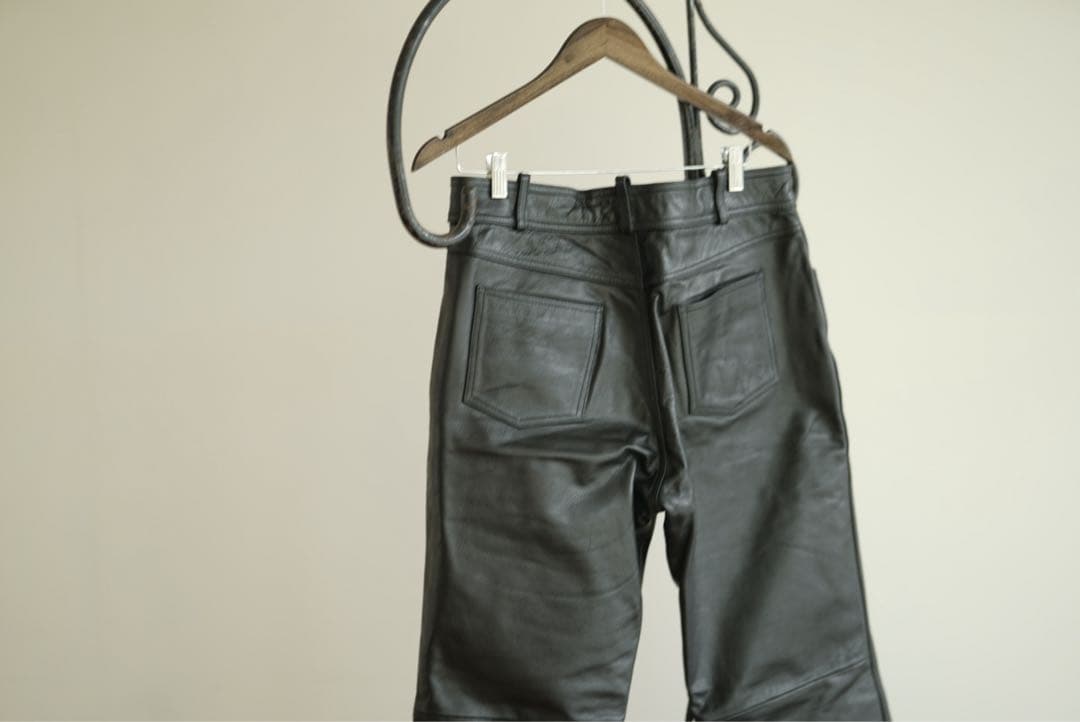 HARLEY DAVIDSON W34レザーパンツ メンズ 黒 本革 ライダース