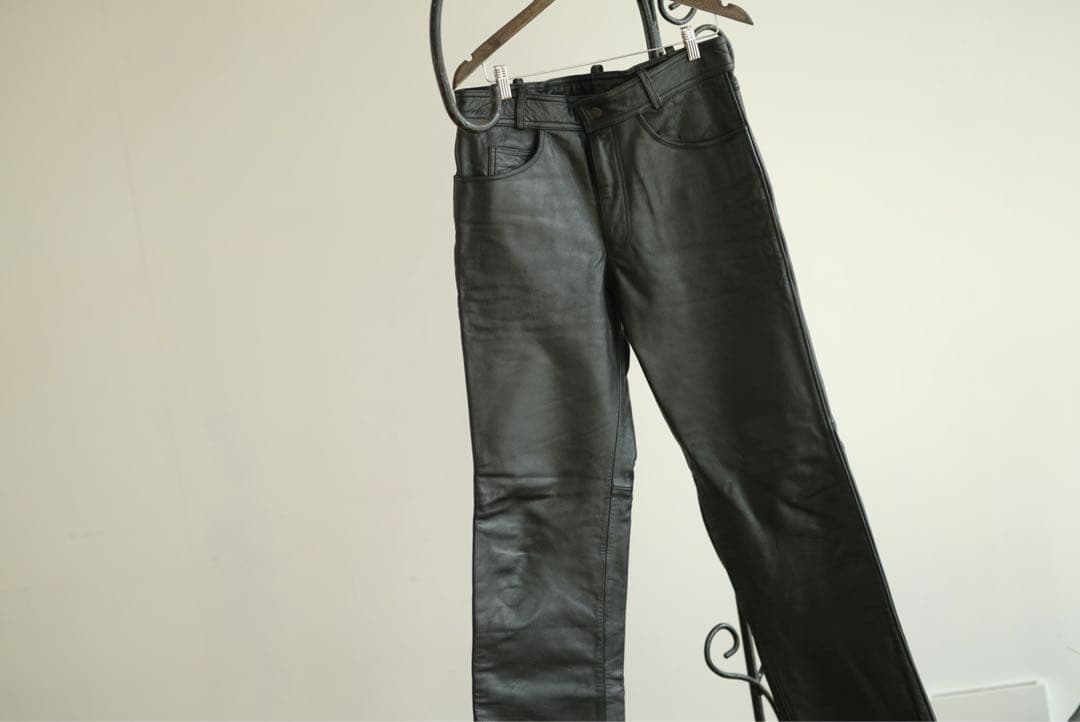 HARLEY DAVIDSON W34レザーパンツ メンズ 黒 本革 ライダース