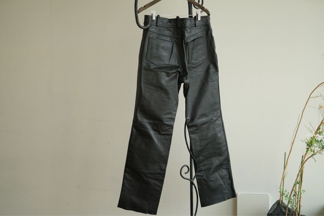 HARLEY DAVIDSON W34レザーパンツ メンズ 黒 本革 ライダース